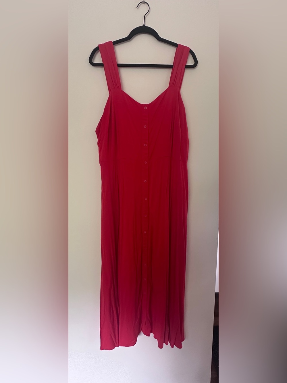 Red Button-Front Women's Sundress